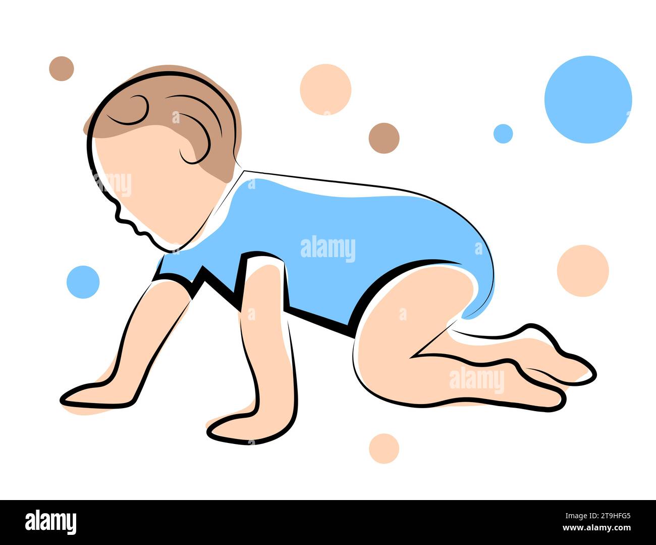 Baby crawling sur le plancher Illustration de Vecteur