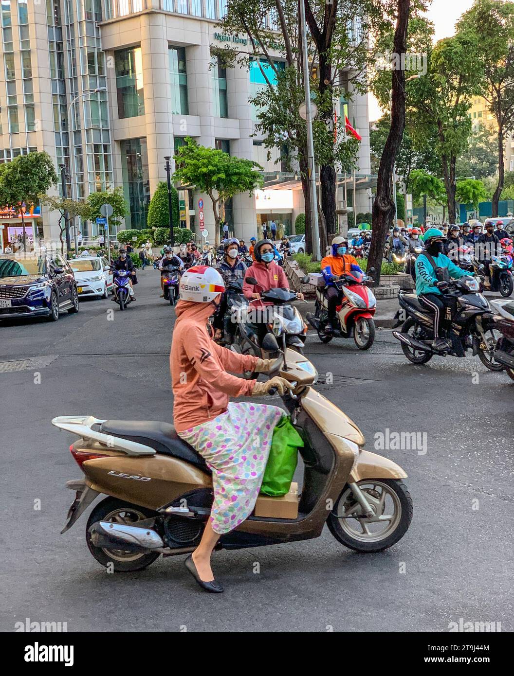 Vietnam, Ho Chi Minh Motorcycle Traffic. Banque D'Images