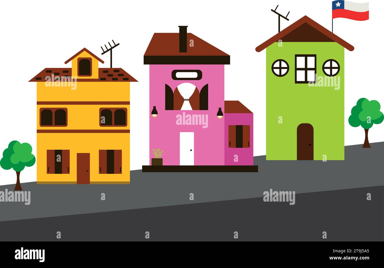 vecteur d'illustration de la ville de valparaiso isolé Illustration de Vecteur