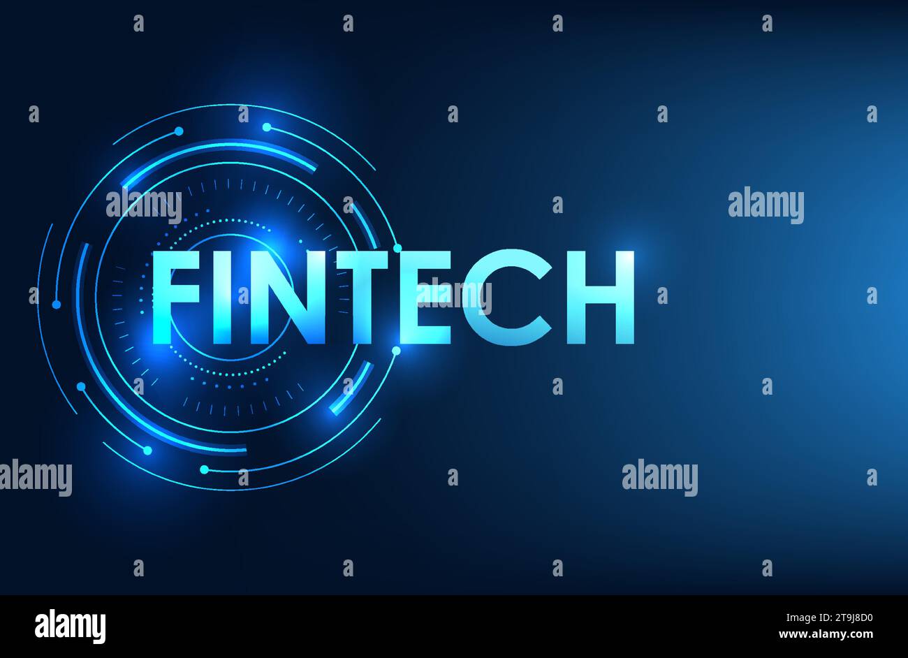La technologie financière Fintech est dans le cercle de la technologie. Il montre une banque utilisant la technologie pour atteindre les utilisateurs, une bourse, une entreprise. Illustration vectorielle Illustration de Vecteur