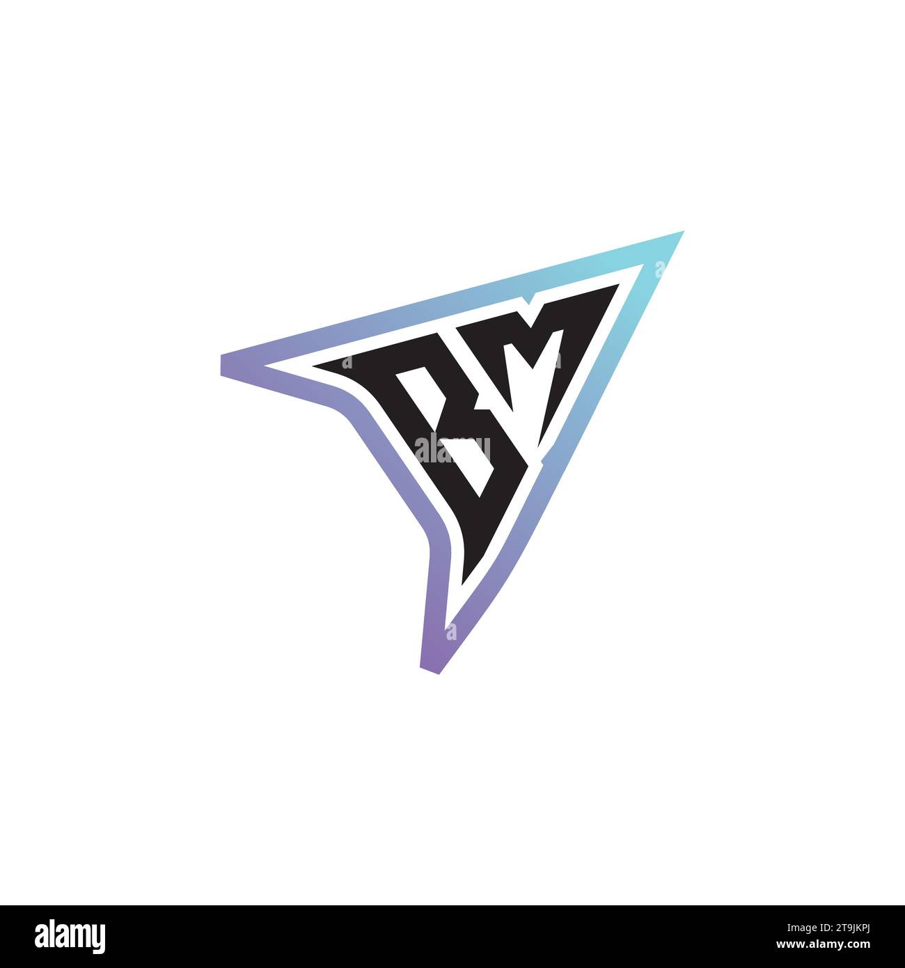 Combinaison de lettres BM logo cool eSport ou logo initial de jeu comme un design de concept inspirant Illustration de Vecteur