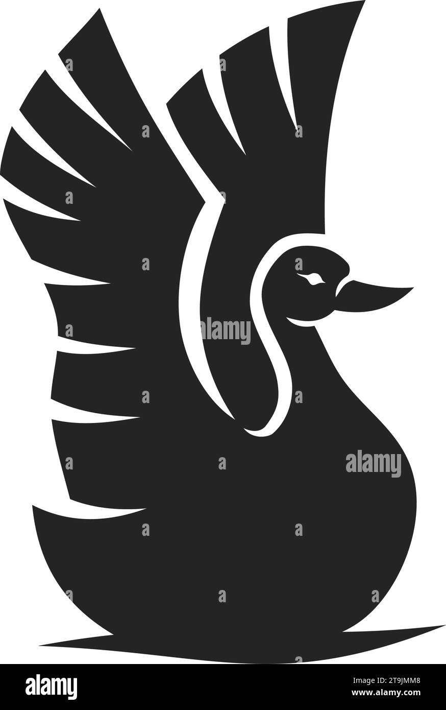 Modèle de logo Duck isolé. Identité de marque. Icône graphique vectoriel abstrait Illustration de Vecteur