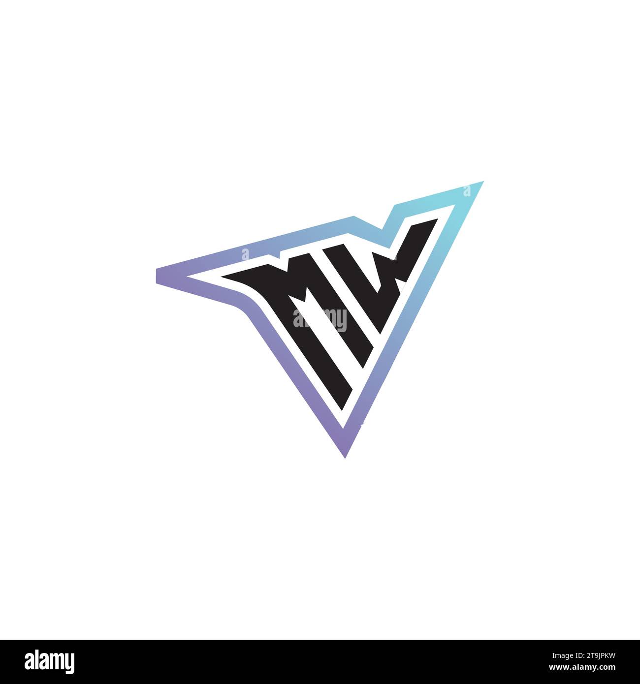 MW combinaison de lettres cool logo eSport ou logo initial de jeu comme un design de concept inspirant Illustration de Vecteur