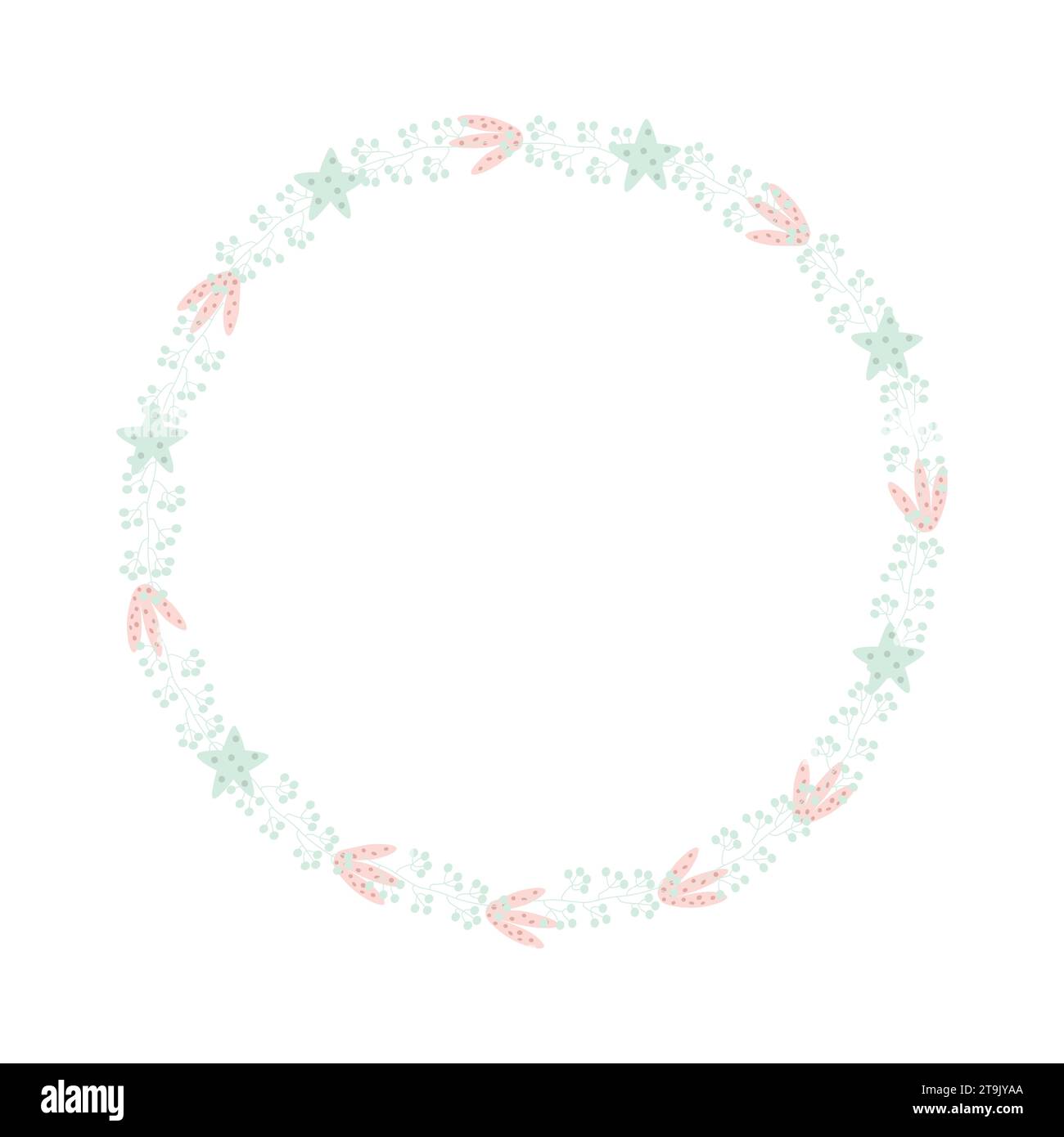 Un modèle de composition à base de plantes marines, idéal pour les cartes postales, impressions, invitations, cartes de voeux d'anniversaire. Bordure transparente. Illustration vectorielle Illustration de Vecteur