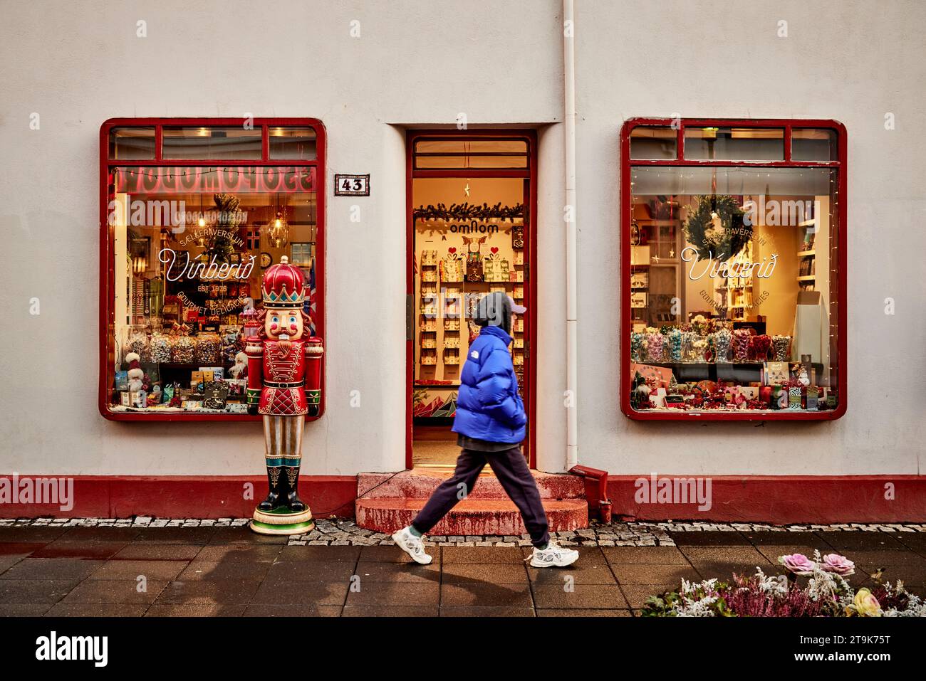 La capitale islandaise Reykjavík Laugavegur, principale rue commerçante Banque D'Images