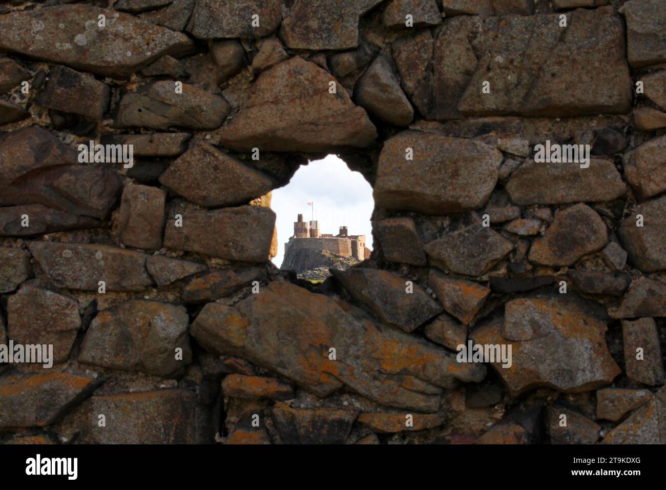 Château de Lindisfarne sur l'île Sainte de Lindisfarne, Northumberland, Royaume-Uni Banque D'Images