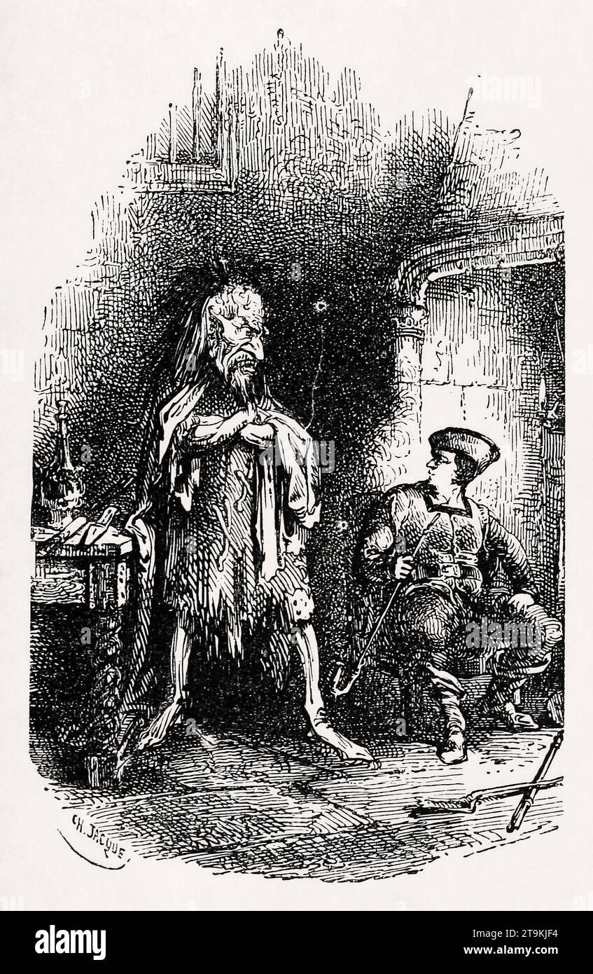 Agnan de Charles Jacque réalisé en 1863 pour le Dictionnaire infernal écrit par Jacques Collin de Plancy. Agnan, ou Agnian, démon qui tourmente les Américains Banque D'Images
