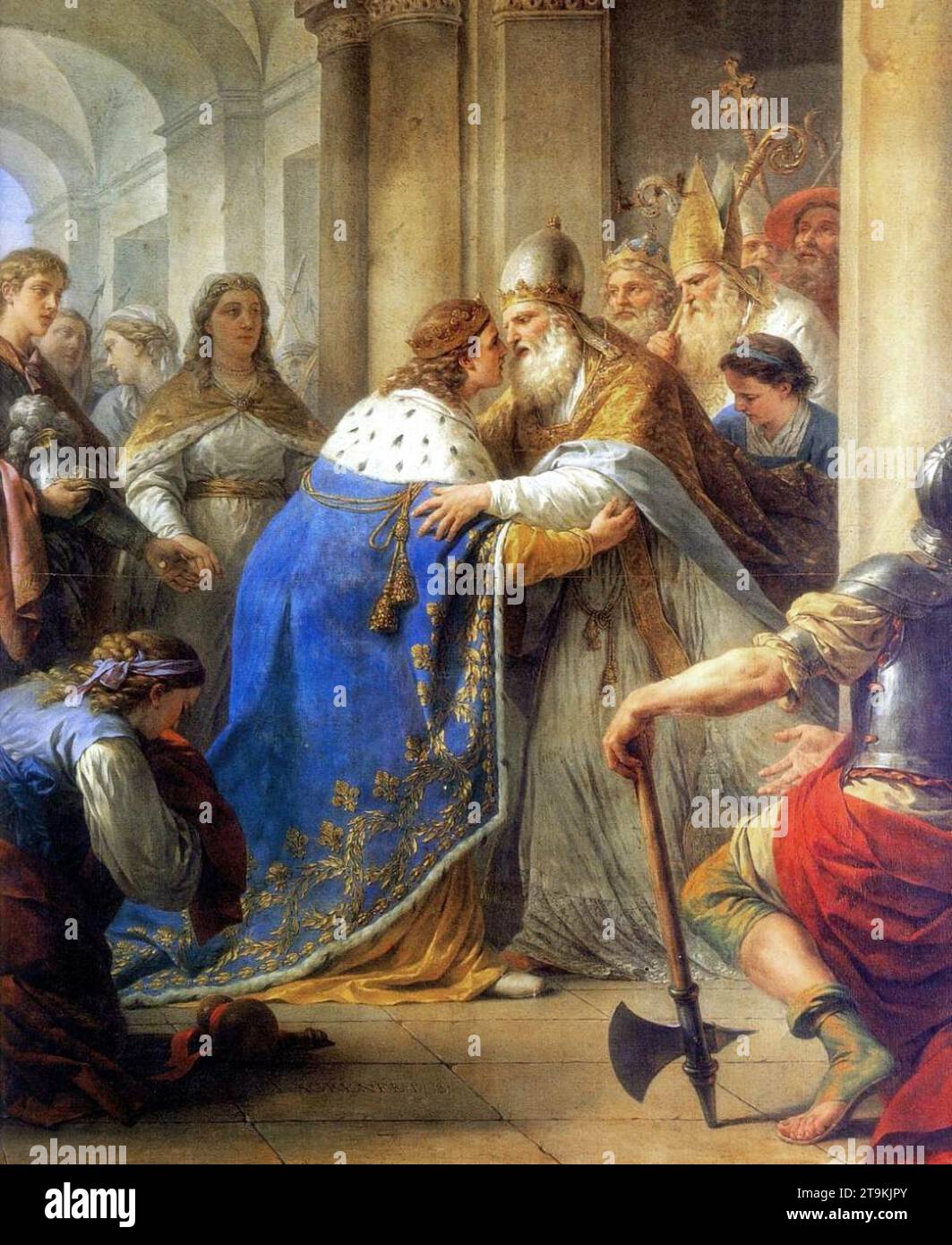 Rencontre entre Innocent IV et Saint Louis 1773 par Louis-Jean-François Lagrenee Banque D'Images