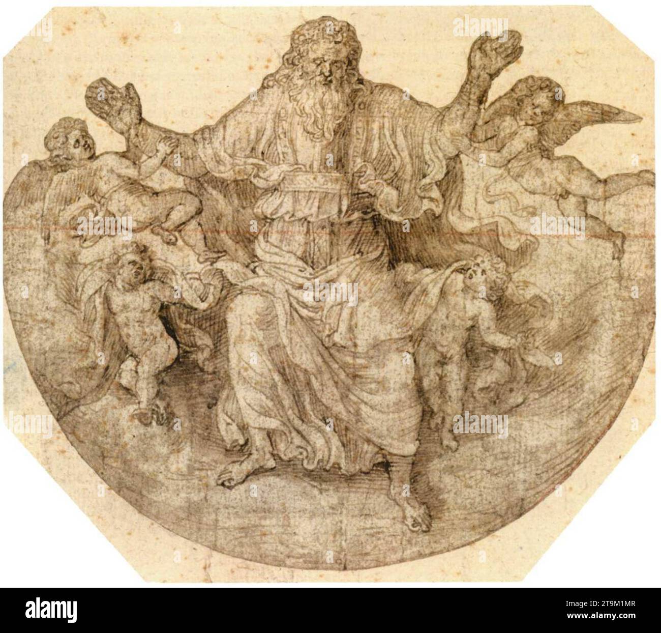 Dieu le Père avec des anges vers 1540 par Lambert Lombard Banque D'Images