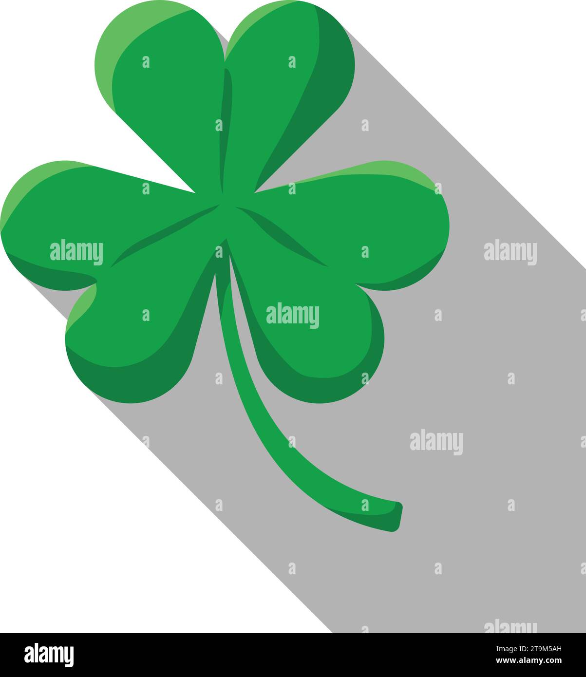 Icône Green Clover Flat pour la St Patricks Day Illustration de Vecteur