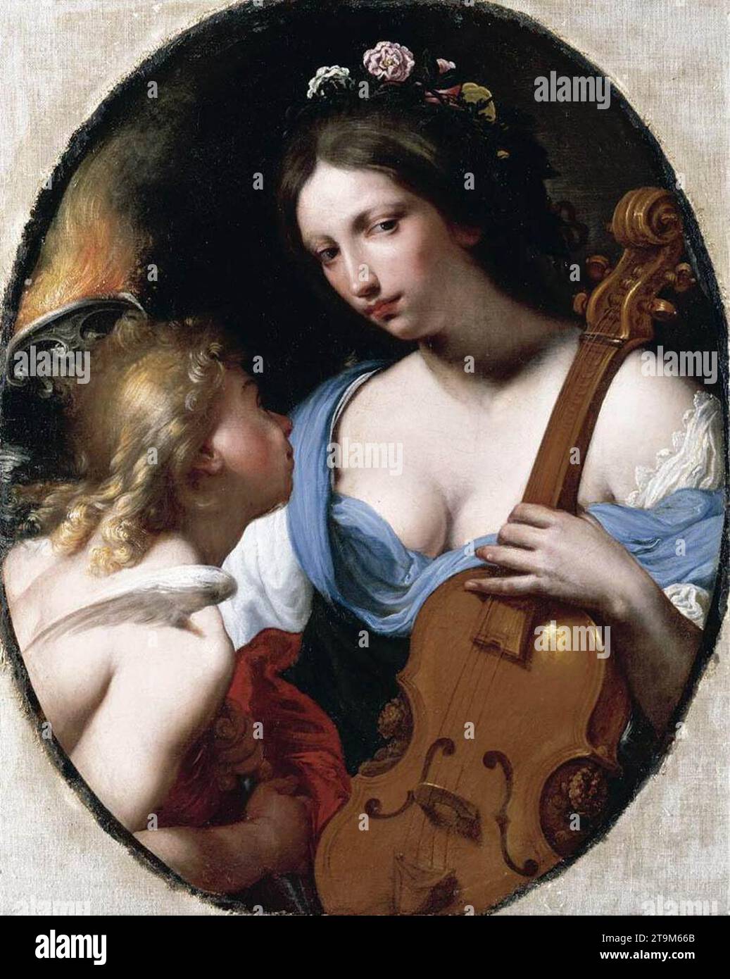 Personnification de la musique (Sainte Cécile) c. 1650 par Antonio franchi Banque D'Images