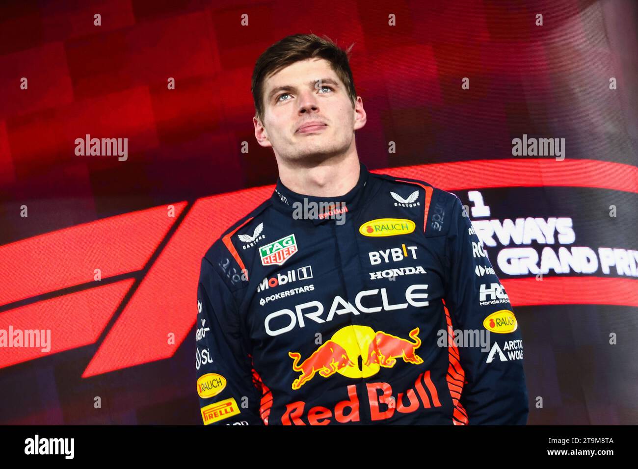 Abu Dhabi, Émirats arabes Unis. 26 novembre 2023. Sur le podium après le Grand Prix de Formule 1 d'Abu Dhabi au circuit Yas Marina le 26 novembre 2023 à Abu Dhabi, aux Émirats arabes Unis. (Image de crédit : © Beata Zawrzel/ZUMA Press Wire) USAGE ÉDITORIAL SEULEMENT! Non destiné à UN USAGE commercial ! Banque D'Images