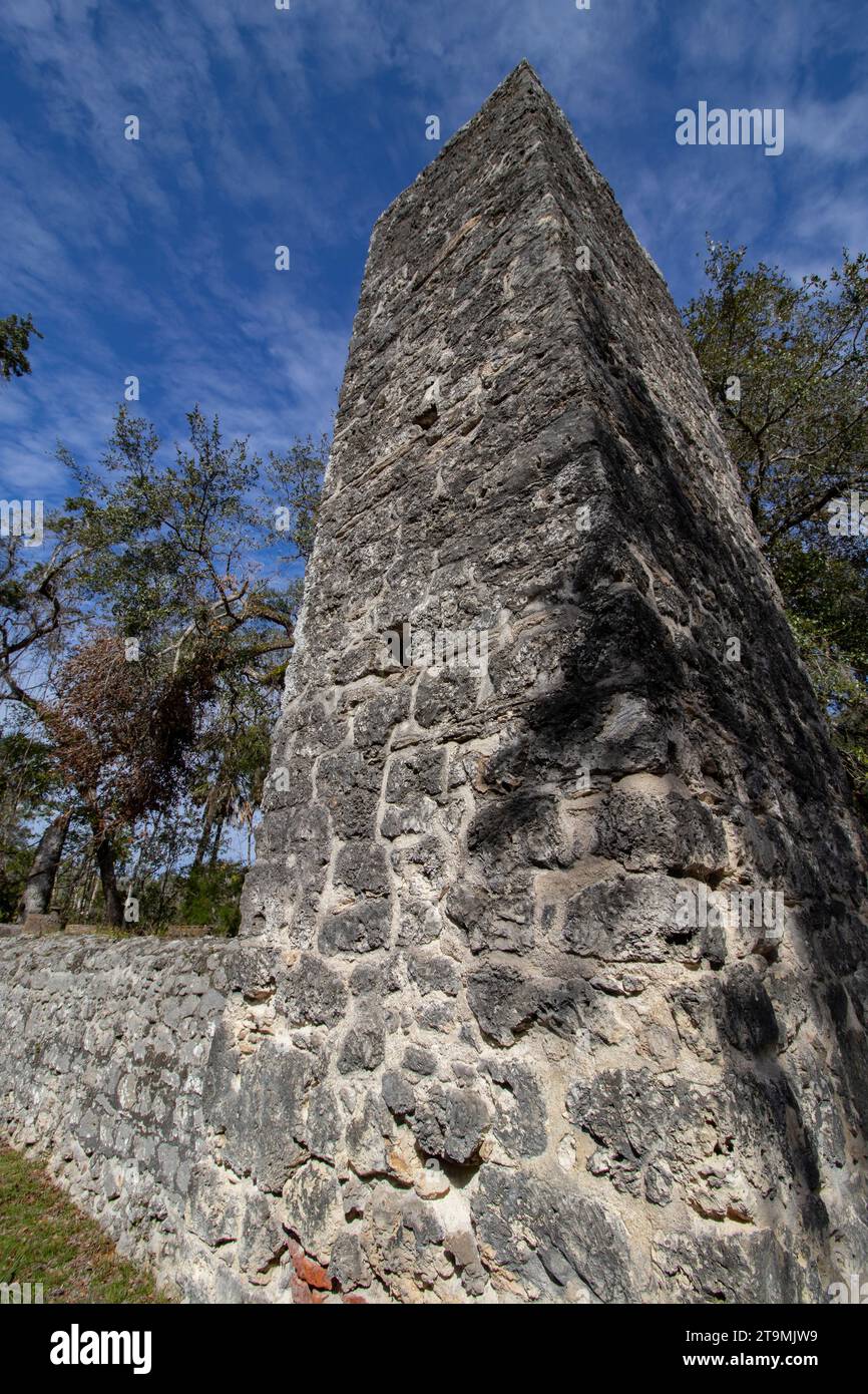 Le parc historique Yulee Sugar Mill Ruins State Park, à Homosassa, Floride. Banque D'Images