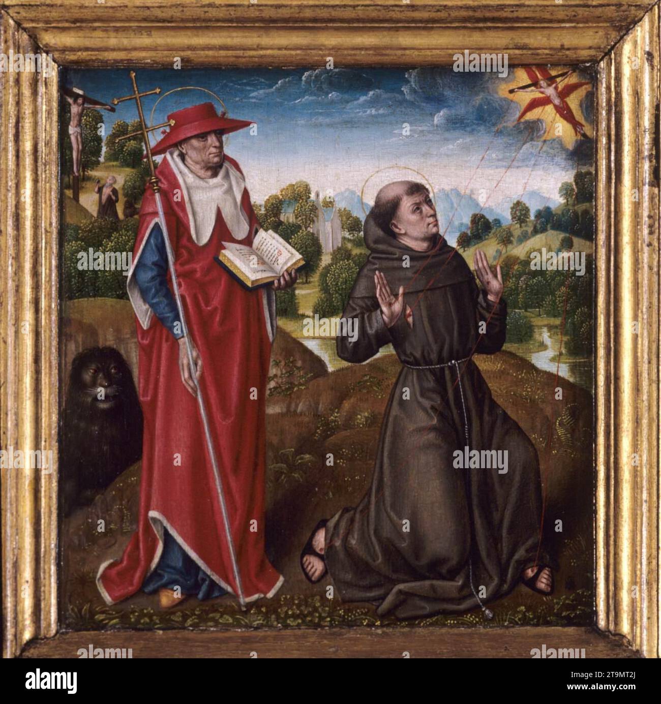 Triptyque de l'Annonciation (détail) 1483 par Maître de la Légende de Saint. Ursula (I) Banque D'Images