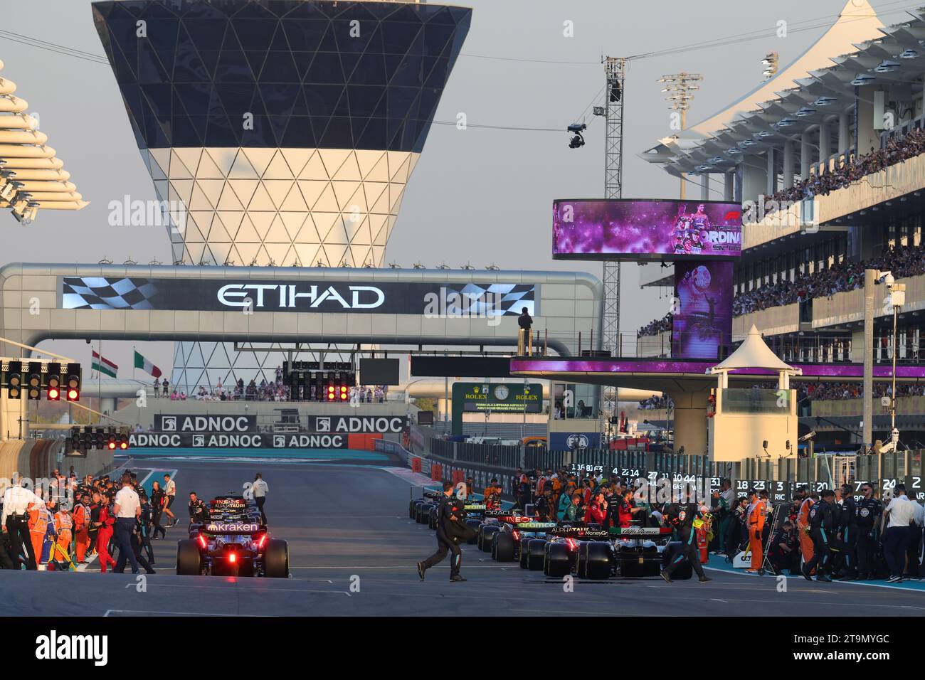 Illustration de grille de départ lors du Grand Prix de Formule 1 Etihad Airways Abu Dhabi 2023