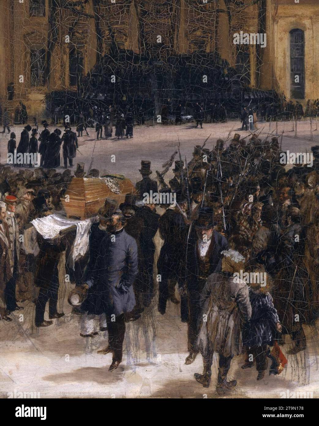 Victimes de la Révolution de Mars à Berlin couché dans l'Etat (détail) 1848 par Adolph Von Menzel Banque D'Images