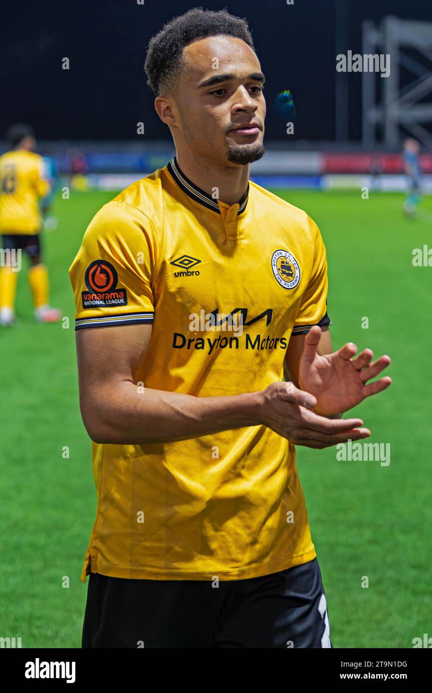 JAI Rowe Applauds Home fans- après Vanarama National League Boston United vs Chorley- Jakemans Community Stadium, Boston, Lincolnshire 25.11.2023 Banque D'Images