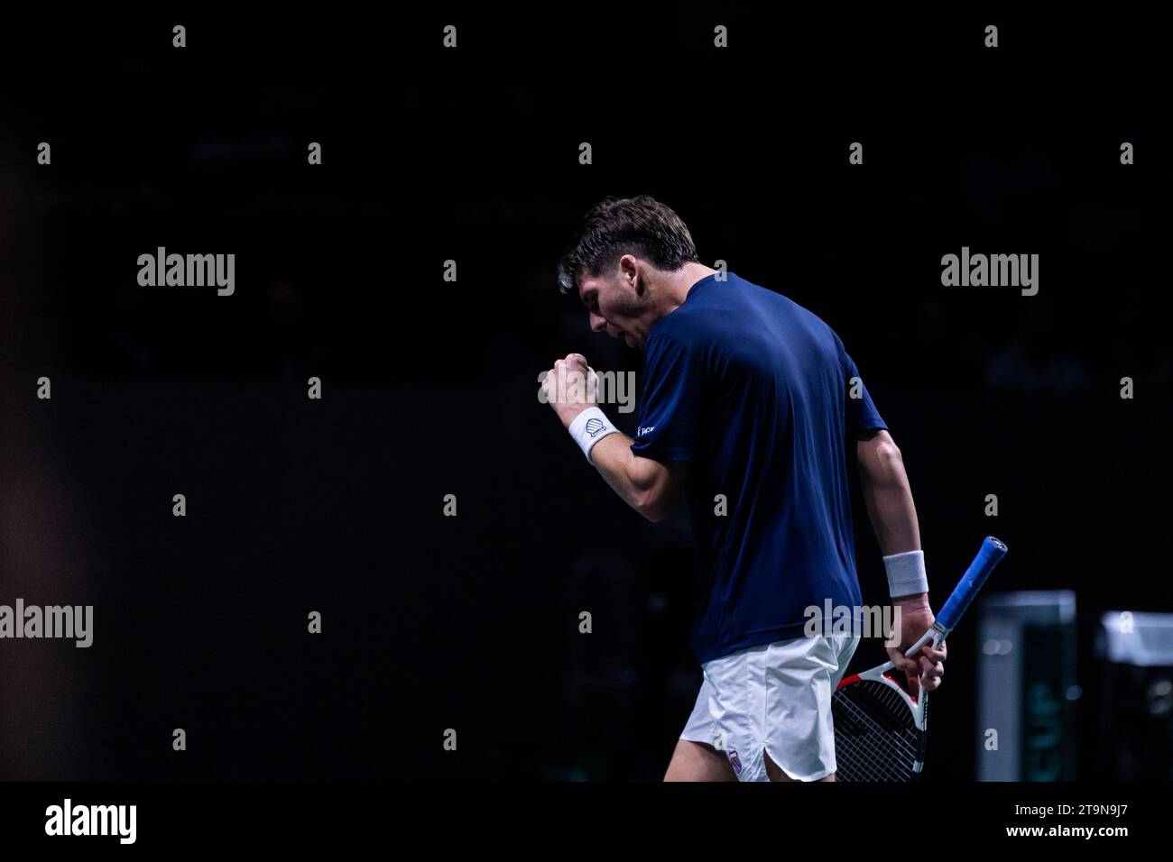 Cameron Norrie vu lors du quart de finale de la coupe Davis entre la Serbie et la Grande-Bretagne au Palacio de los Deportes Jose Maria Martin Carpena à Malaga.Note finale : Serbie 2:0 Grande-Bretagne Banque D'Images