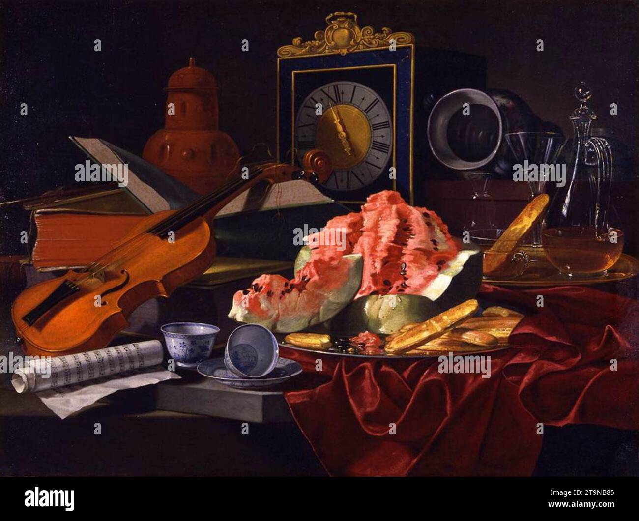 Nature morte vers 1707 de Cristoforo Munari Banque D'Images
