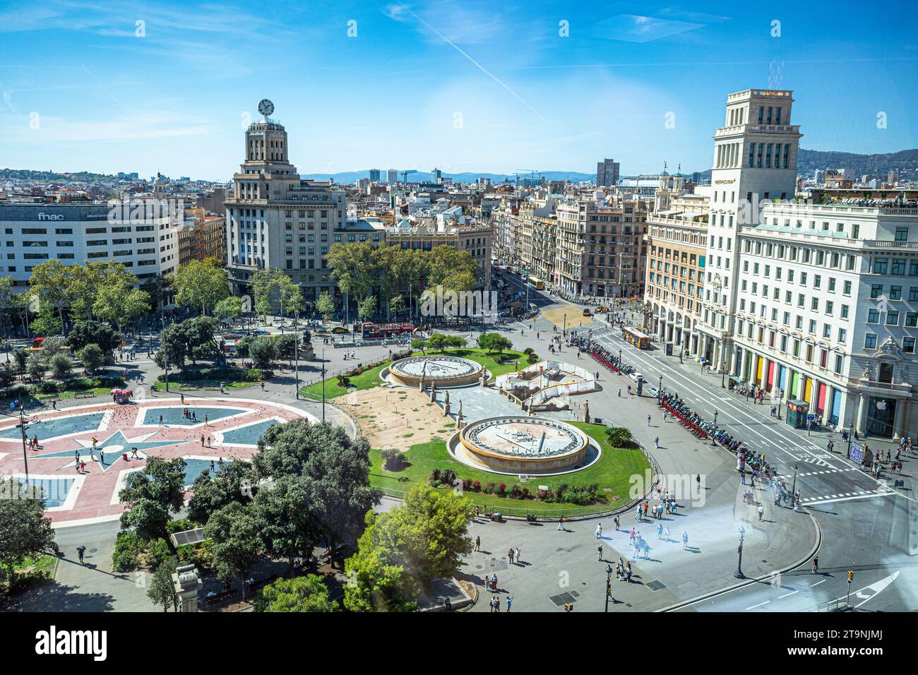 Plaça de Catalunya vue depuis le restaurant Corte Ingles Barcelone Espagne Banque D'Images