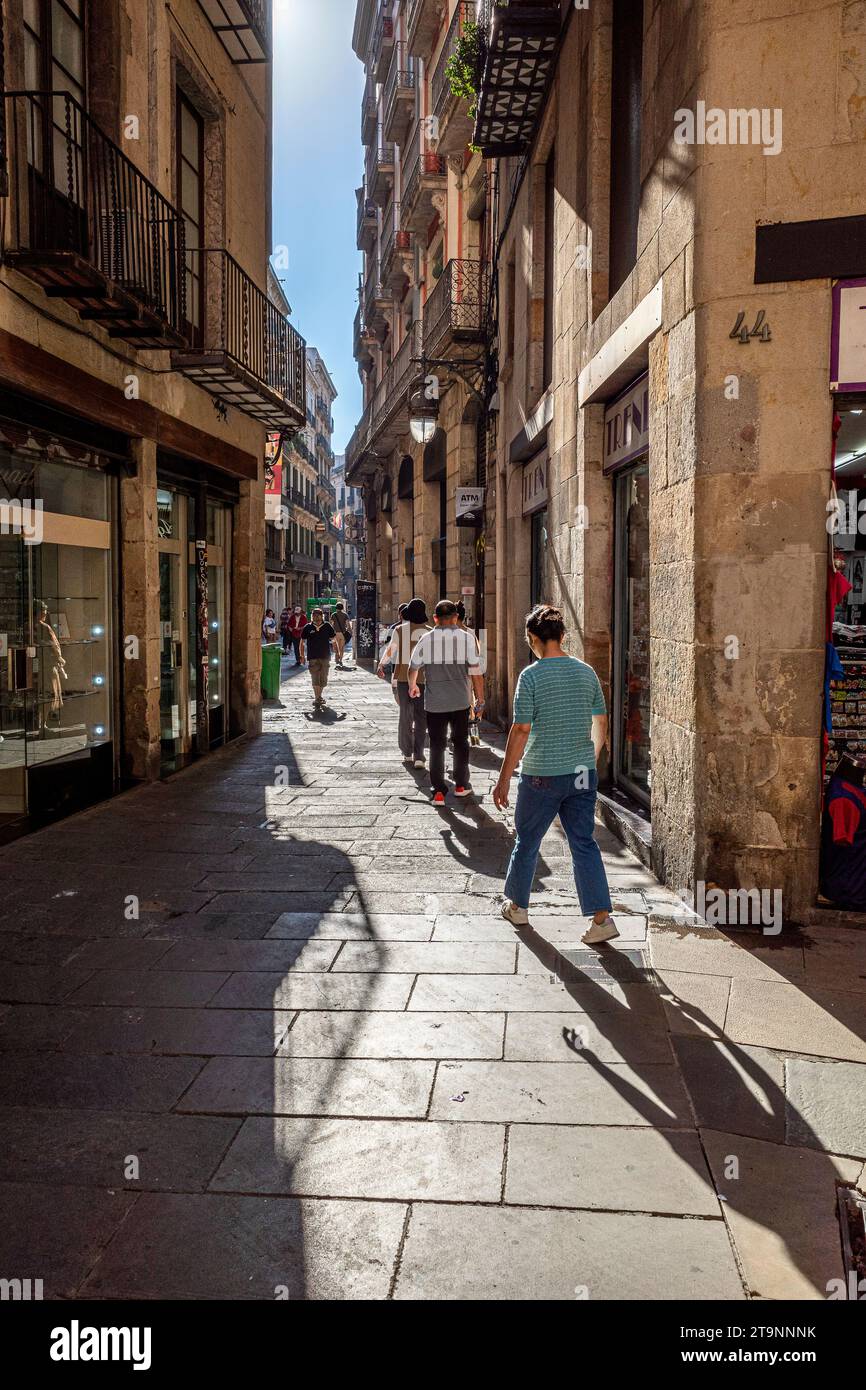 Scènes de rue de chemin d'allée de Barcelone Espagne Banque D'Images