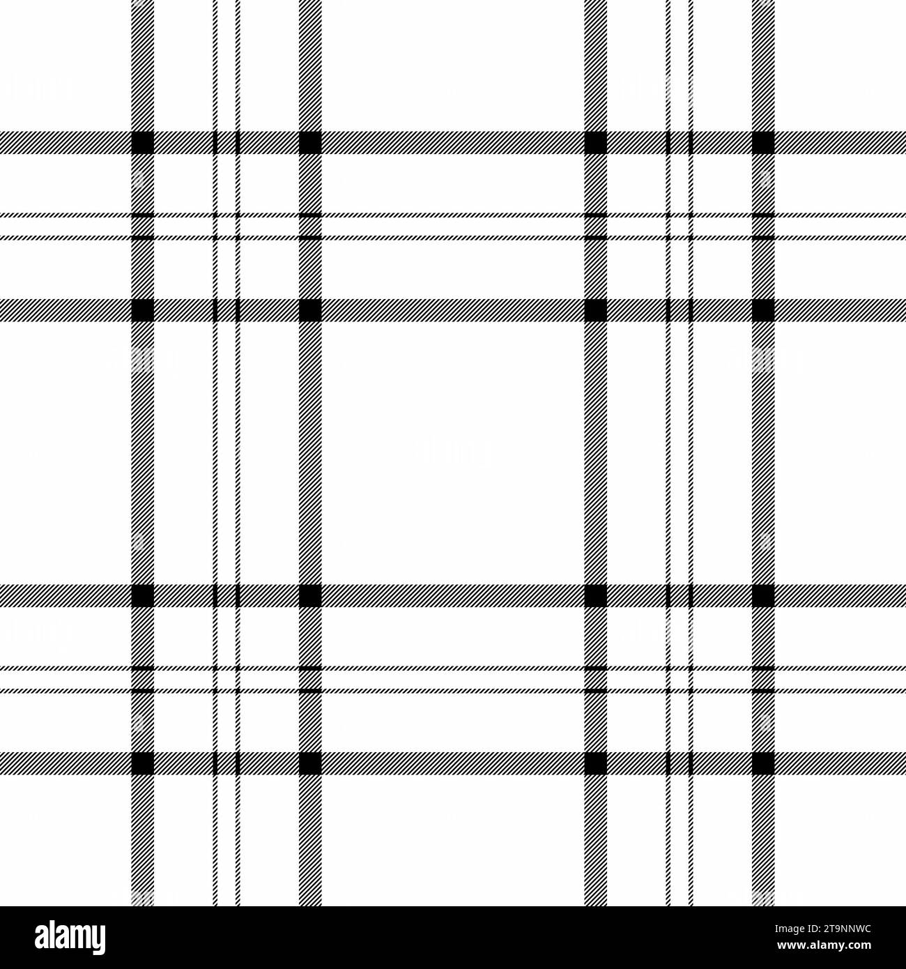 Tissu tartan contrôle de texture de fond sans couture avec un textile vecteur de motif plaid dans des couleurs blanches et noires. Illustration de Vecteur