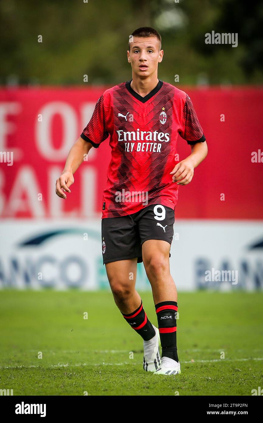 MILAN, ITALIE, 23.09.2023 – Milan U19 et Juventus U19 jouent pour le Championnat Primavera 1, au CS Peppino Vismara. Banque D'Images