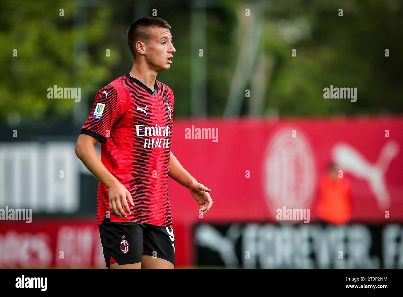 MILAN, ITALIE, 23.09.2023 – Milan U19 et Juventus U19 jouent pour le Championnat Primavera 1, au CS Peppino Vismara. Banque D'Images