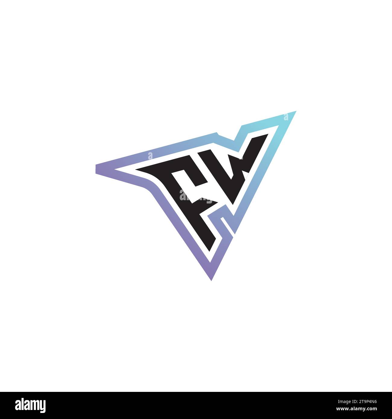 Combinaison de lettres FW logo cool eSport ou logo initial de jeu comme un design de concept inspirant Illustration de Vecteur