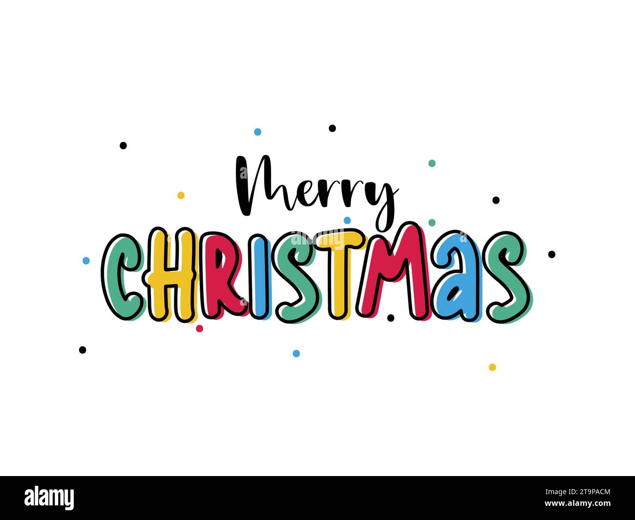 Dessin à la main Joyeux Noël illustration vectorielle colorée de vacances Illustration de Vecteur