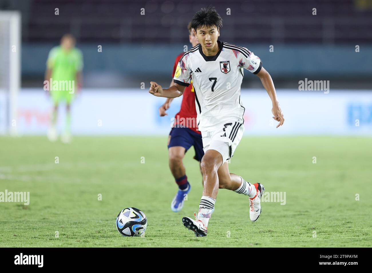 Surakarta, Indonésie. 20 novembre 2023. Le Japonais Yotaro Nakajima lors de la coupe du monde U-17 de la FIFA, Indonésie 2023 Round of 16 match entre l'Espagne 2-1 le Japon au Stade Manahan à Surakarta, Indonésie, le 20 novembre 2023. Crédit : AFLO/Alamy Live News Banque D'Images