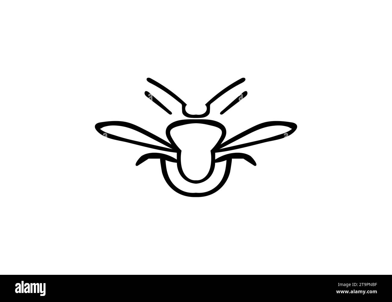 Motif d'illustration d'icône de style minimaliste Black Wasp Illustration de Vecteur