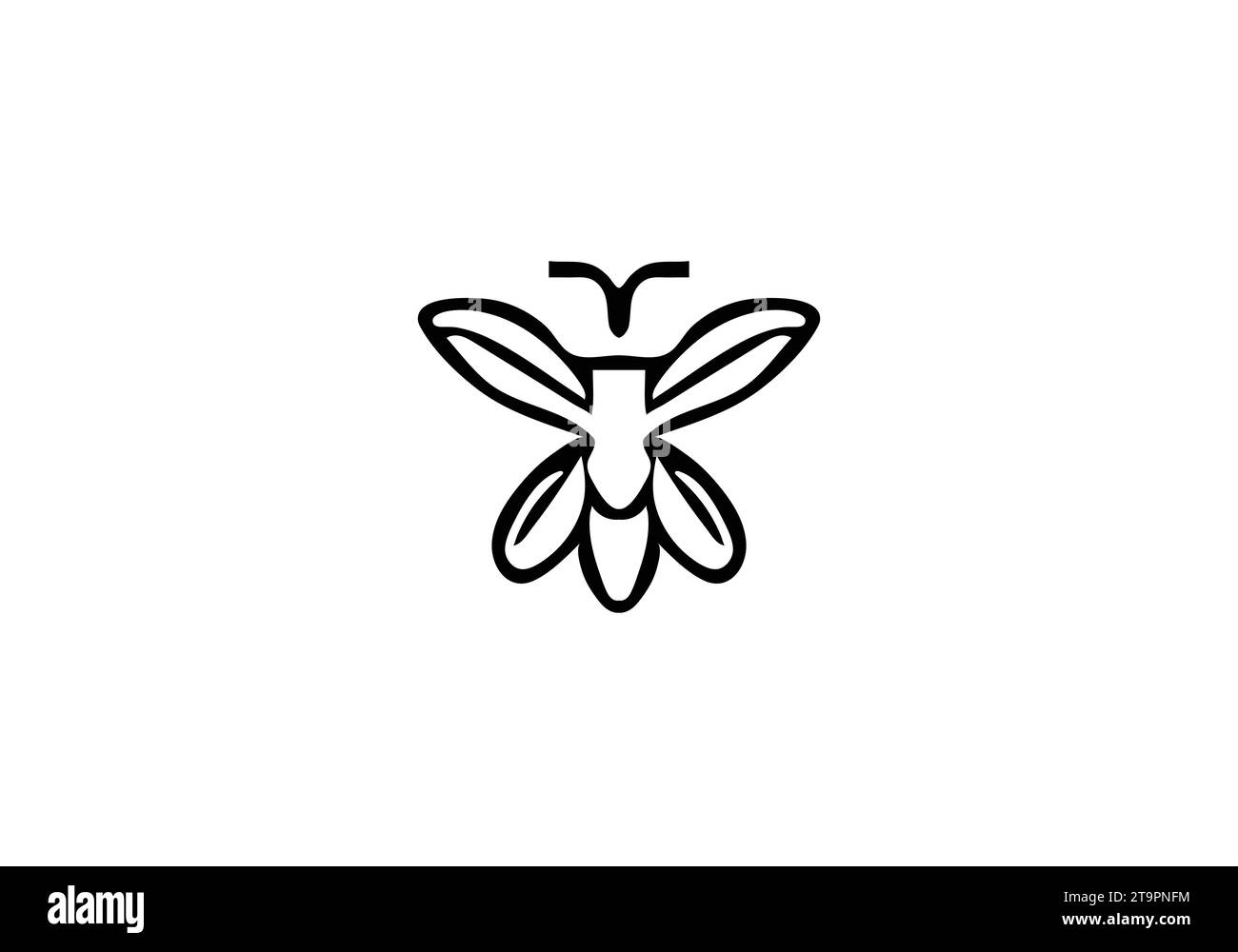 Motif d'illustration d'icône de style minimaliste Black Wasp Illustration de Vecteur