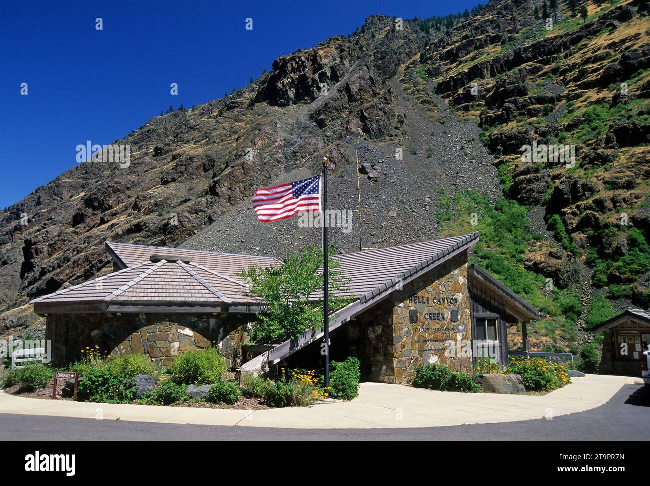Centre d'accueil, Snake Wild & Scenic River, aire de loisirs nationale de Hells Canyon, Oregon Banque D'Images