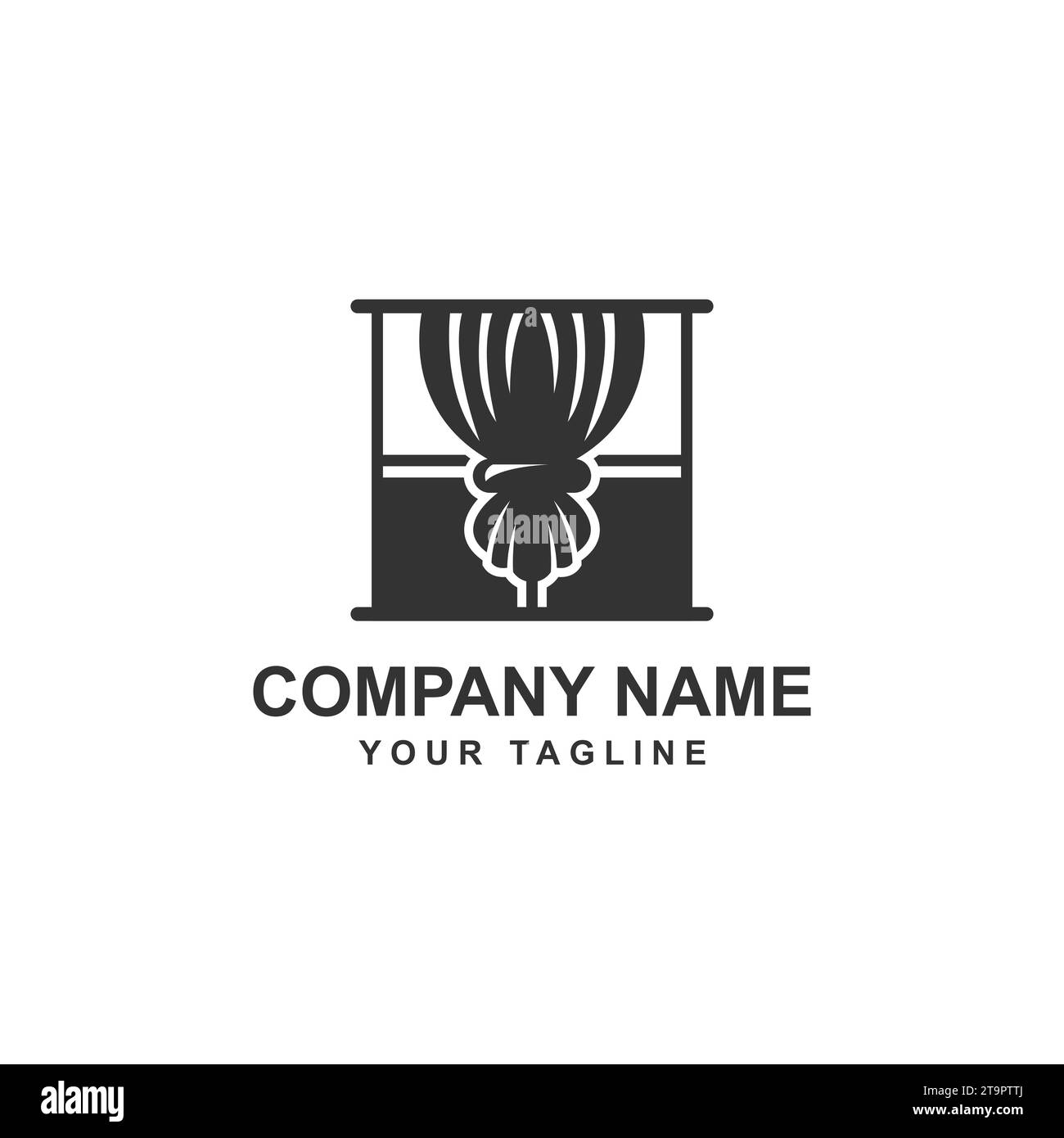 Modèle de conception d'illustration vectorielle de logo rideau.EPS 10 Illustration de Vecteur