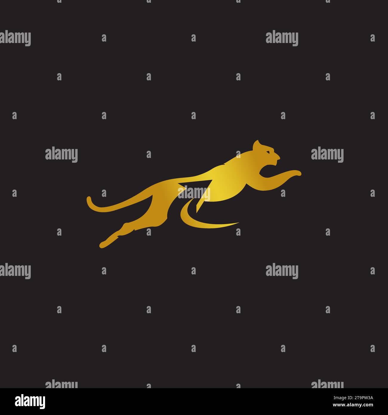 Panther saut avec logo de flèche, illustration vectorielle de conception template.EPS 10 Illustration de Vecteur