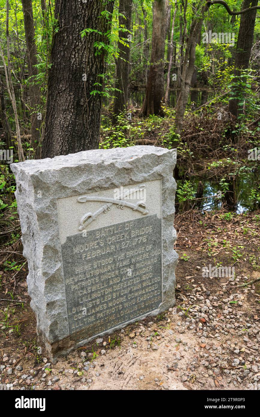 Monument au champ de bataille national de Moores Creek, site NPS Banque D'Images