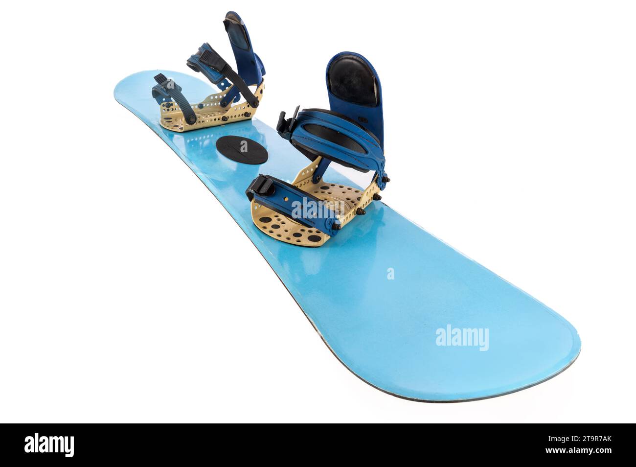Snowboard isolé sur fond blanc, snowboard équipement de sport extrême. Banque D'Images