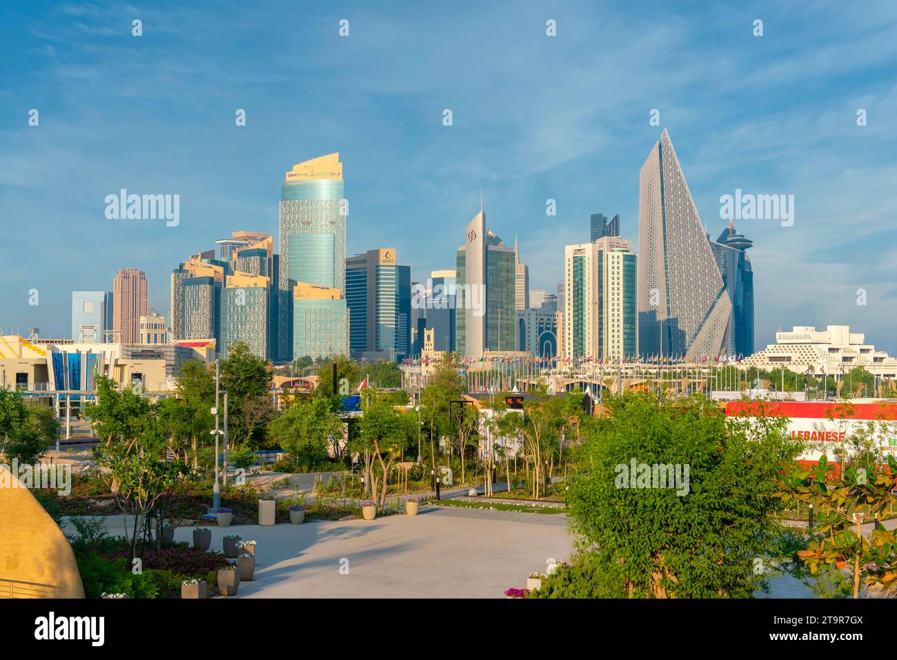 Doha, Qatar - 11 novembre 2023 : vue panoramique de Doha depuis le parc Bidda Doha Qatar Banque D'Images