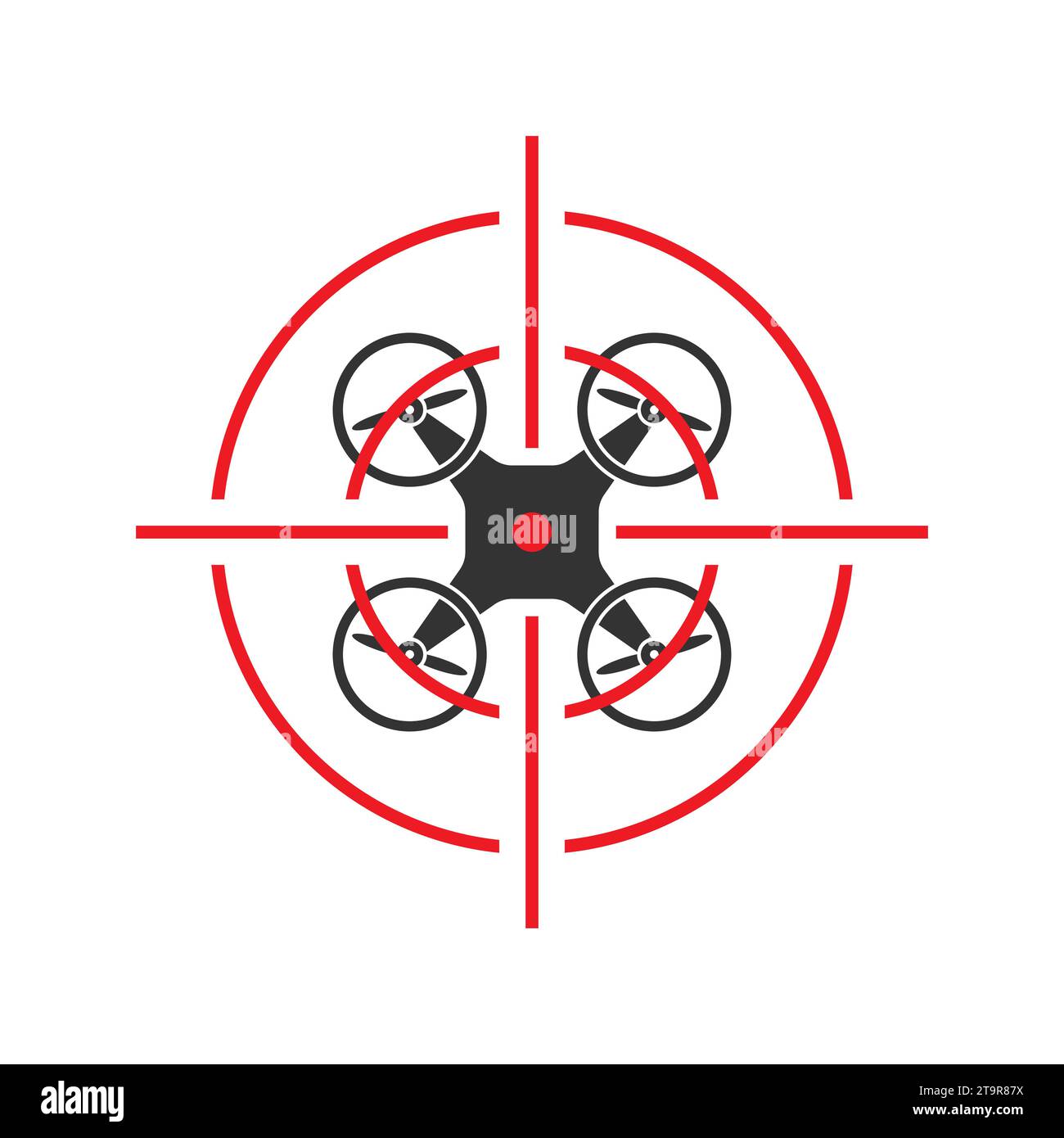Icône de réticule avec un drone. Drone est abattu par arme à feu. Illustration vectorielle Illustration de Vecteur