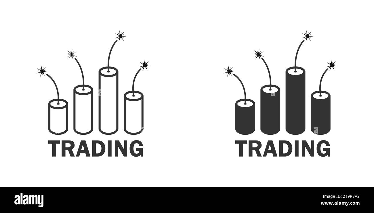Graphique de trading avec icône dynamite. Illustration vectorielle Illustration de Vecteur