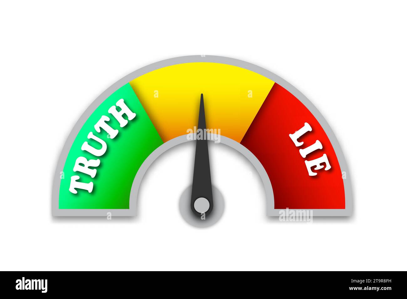 Icône de jauge du détecteur de mensonge. Indicateur de vérité et de mensonge. Illustration vectorielle plate Illustration de Vecteur