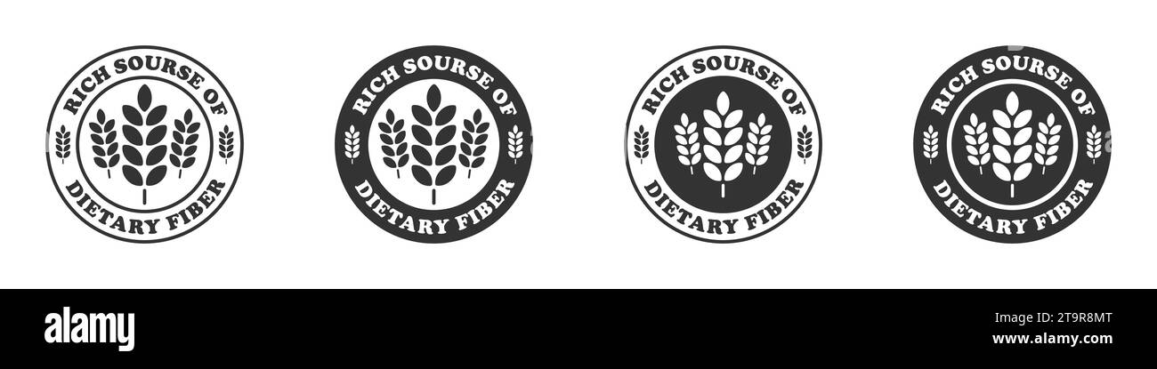 Jeu d'icônes riches en fibres alimentaires. Illustration vectorielle Illustration de Vecteur