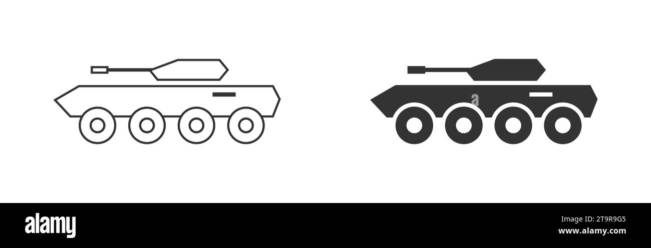 Icône de véhicule blindé de transport de troupes. Illustration vectorielle Illustration de Vecteur