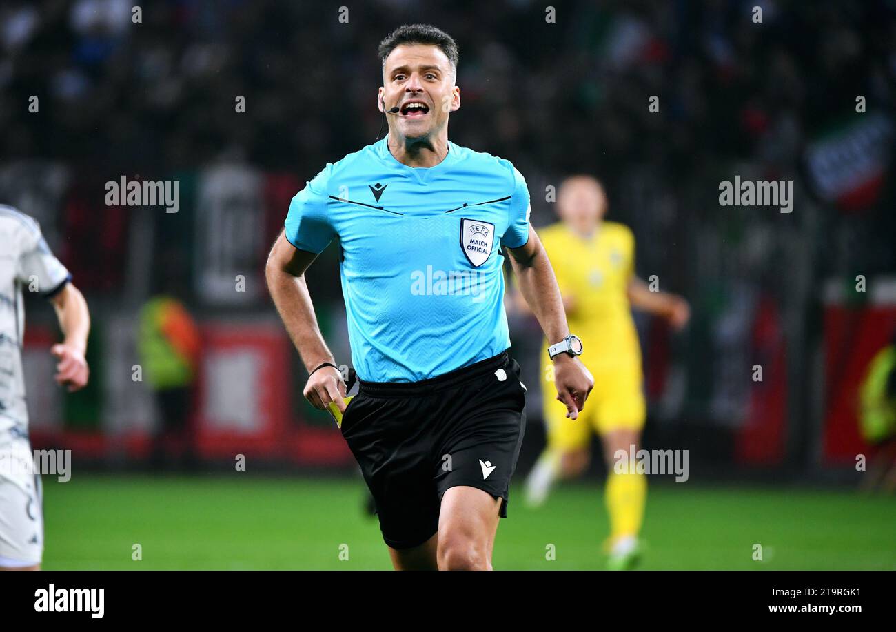 Football, hommes, qualifications pour le Championnat d'Europe 2024, BayArena Leverkusen, Ukraine - Italie; Banque D'Images