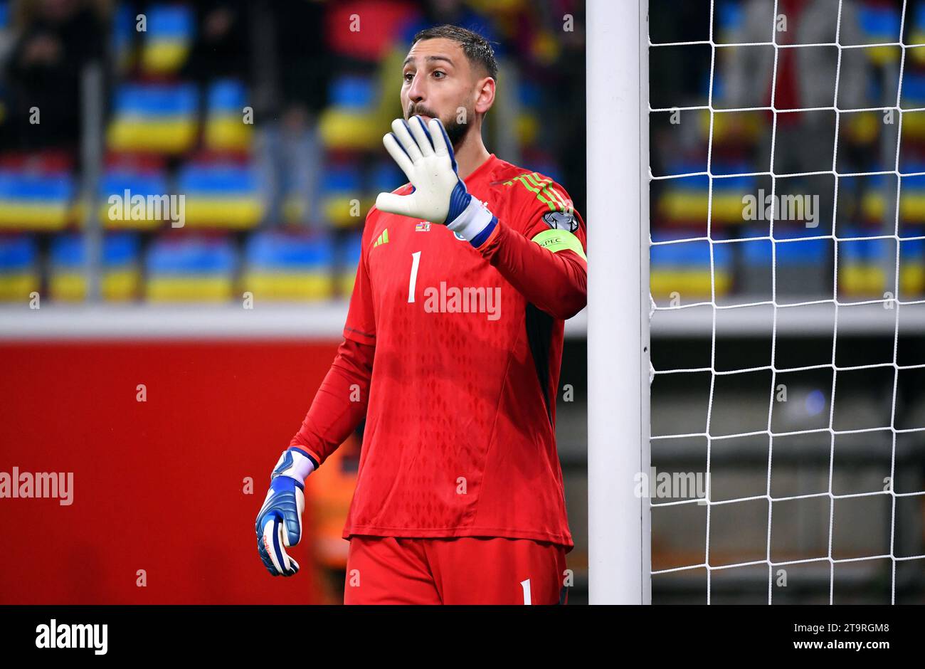 Football, hommes, qualifications pour le Championnat d'Europe 2024, BayArena Leverkusen, Ukraine - Italie ; Gianluigi Donnarumma (ITA) Banque D'Images