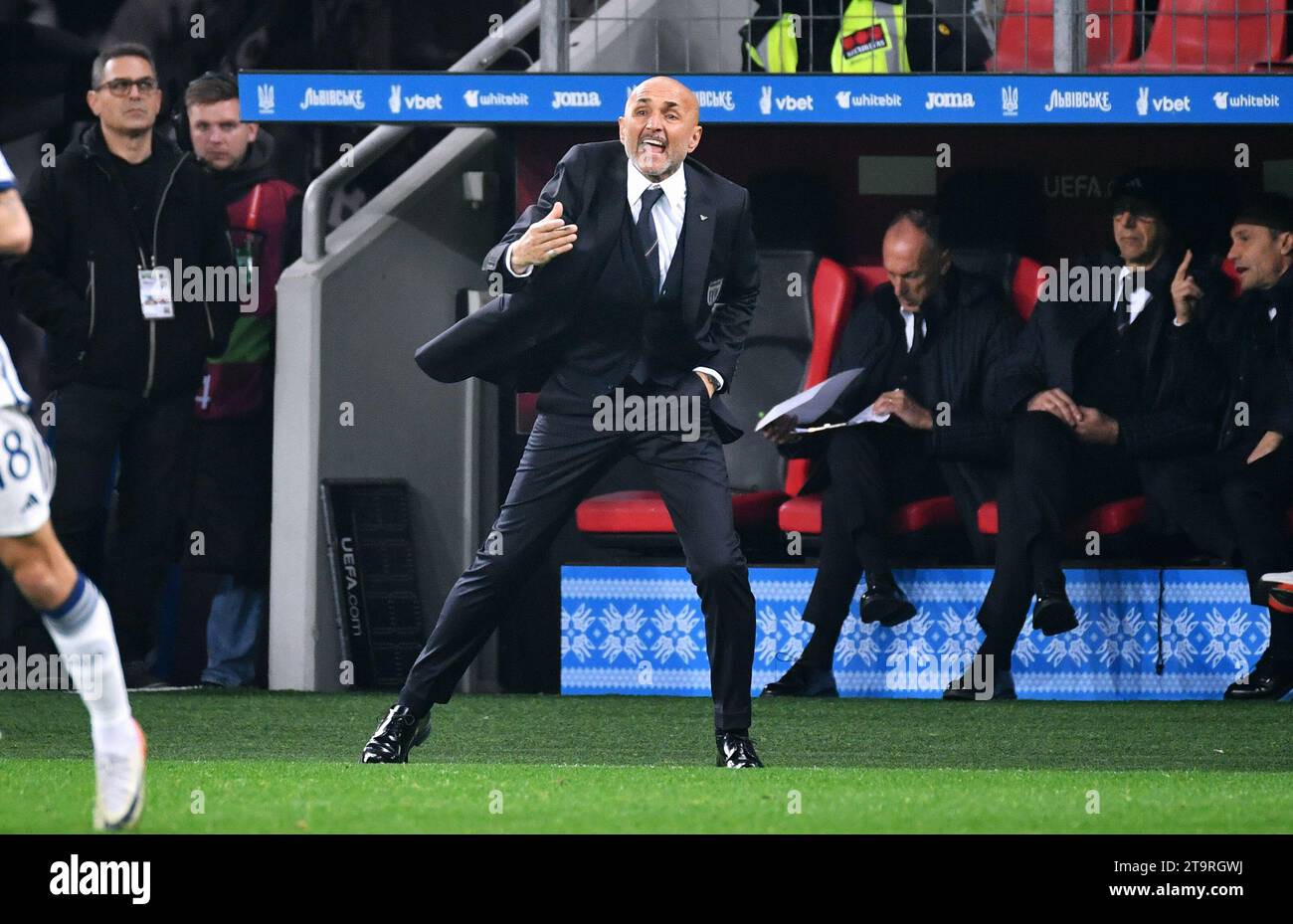 Ootball, hommes, qualification pour le Championnat d'Europe 2024, BayArena Leverkusen, Ukraine - Italie ; entraîneur Luciano Spalletti (ITA) Banque D'Images