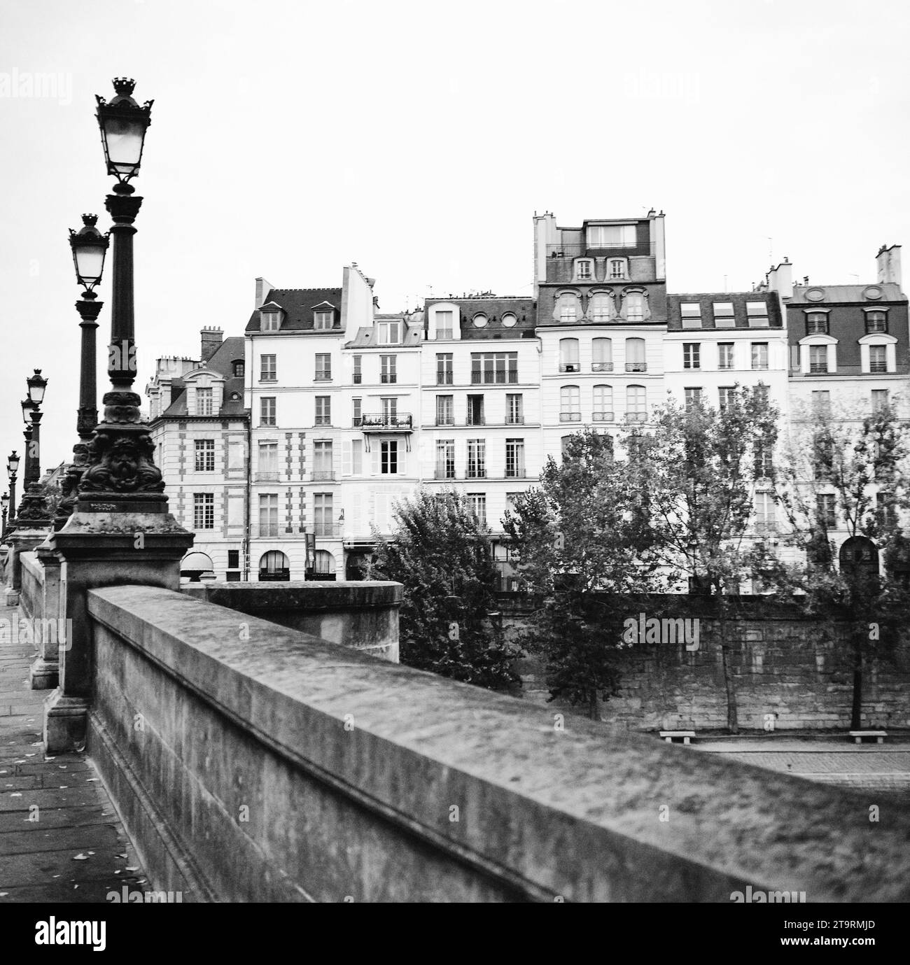 Image en noir et blanc de l'architecture parisienne Banque D'Images