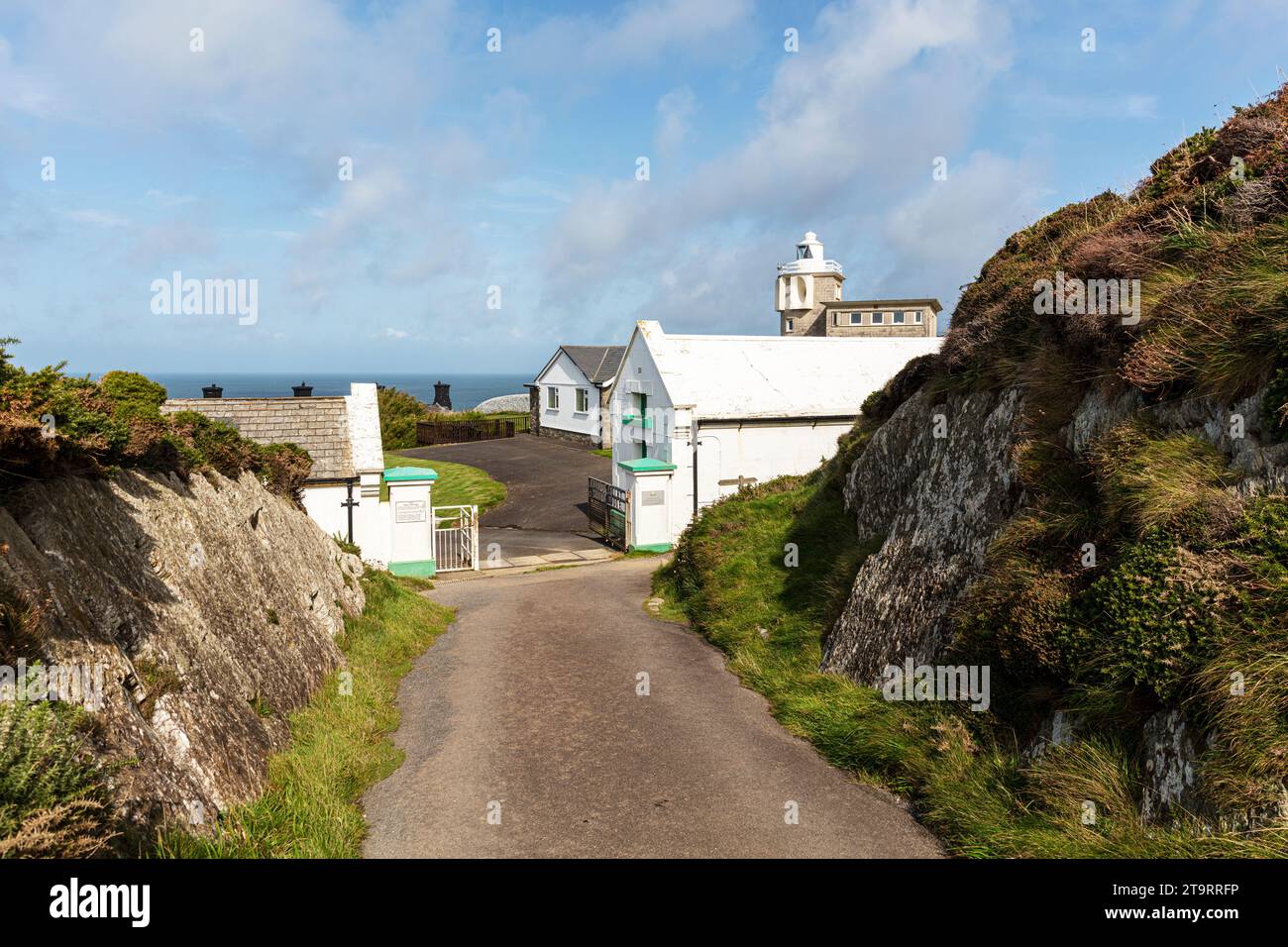 Phare de Bull point Mortehoe, North Devon, Royaume-Uni, Angleterre, phare de Bull point, Mortehoe, phare, phares, Devon, côte du Devon, Banque D'Images