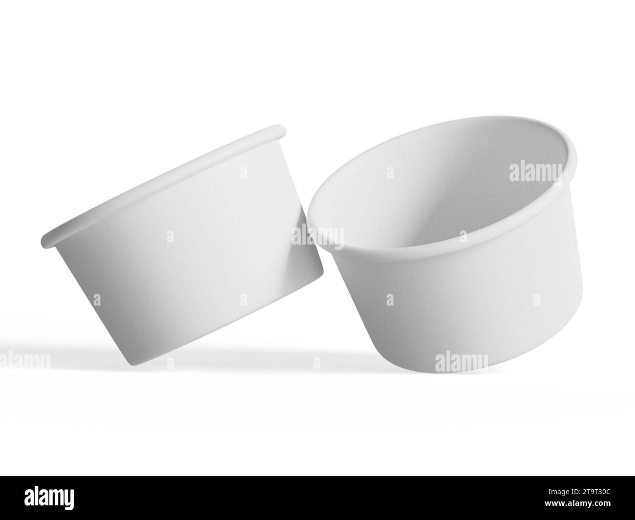Récipient de crème glacée pour collection de maquettes, bol en papier kraft jetable isolé sur fond blanc illustration 3D réaliste Banque D'Images Récipient de crème glacée pour collection de maquettes, bol en papier kraft jetable isolé sur fond blanc illustration 3D réaliste Banque D'Images